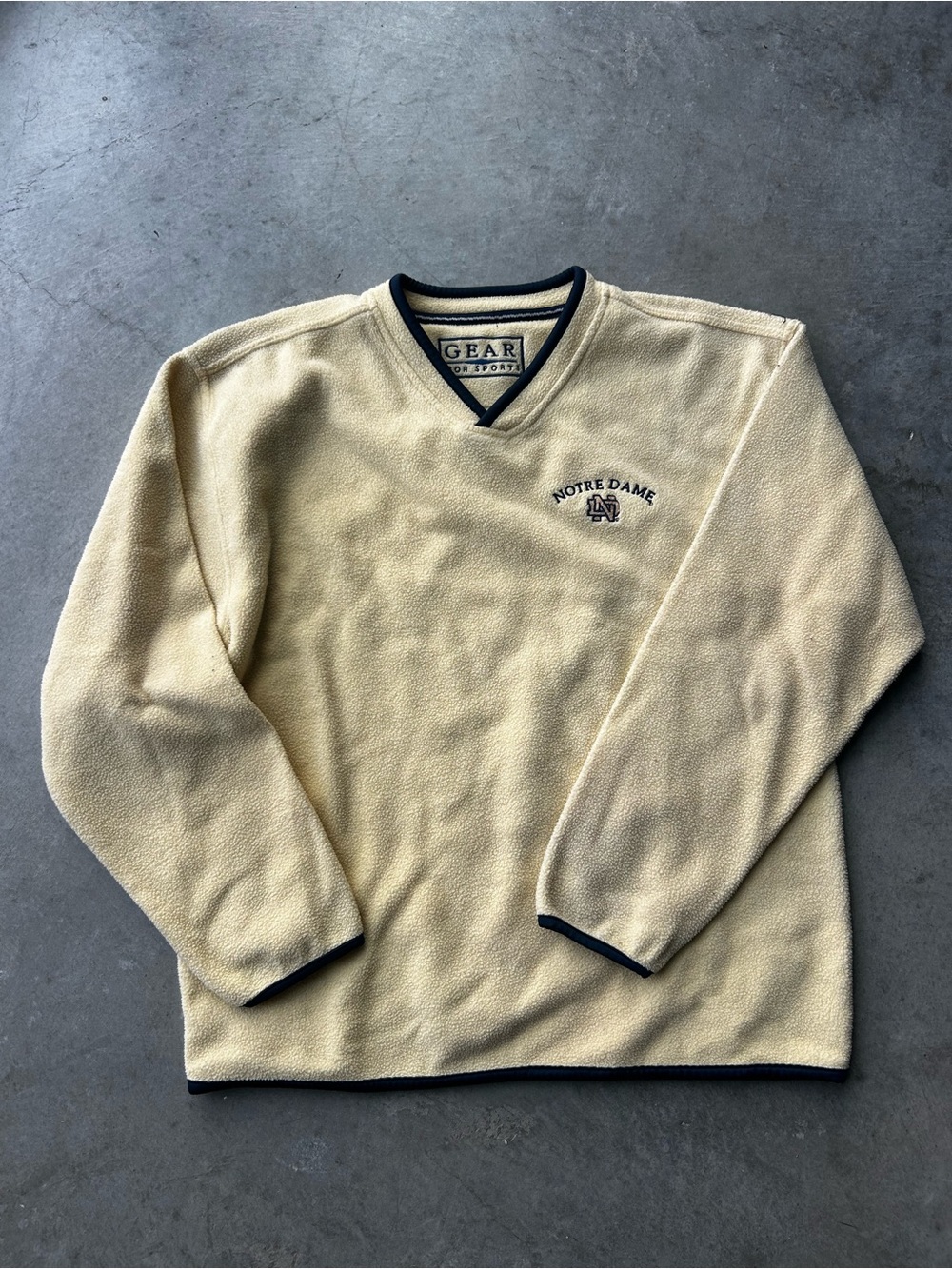Gear For Sports Yellow V-Neck Notre Dame Fleece Pullover